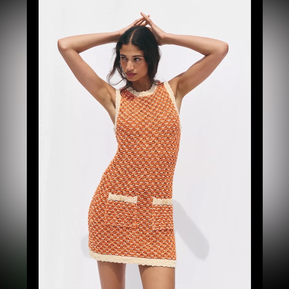 Zara STRUCTURED KNIT MINI DRESD
